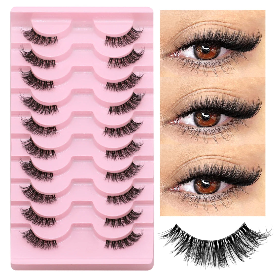 Faux Cils Naturels pour Yeux Sensibles