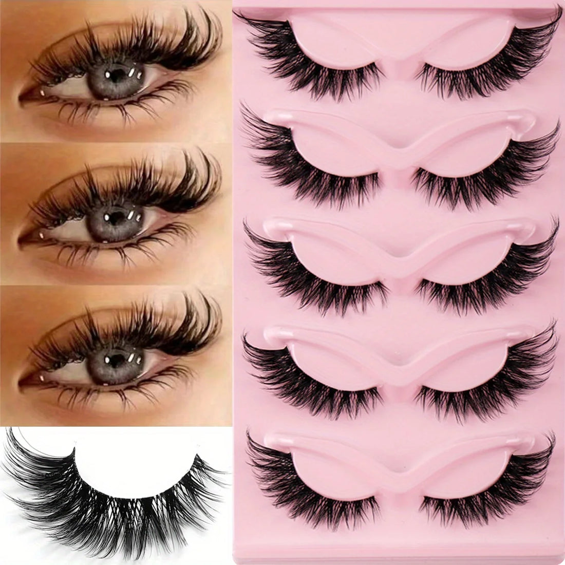 Russian Volume False Eyelashes for Cat Eyes